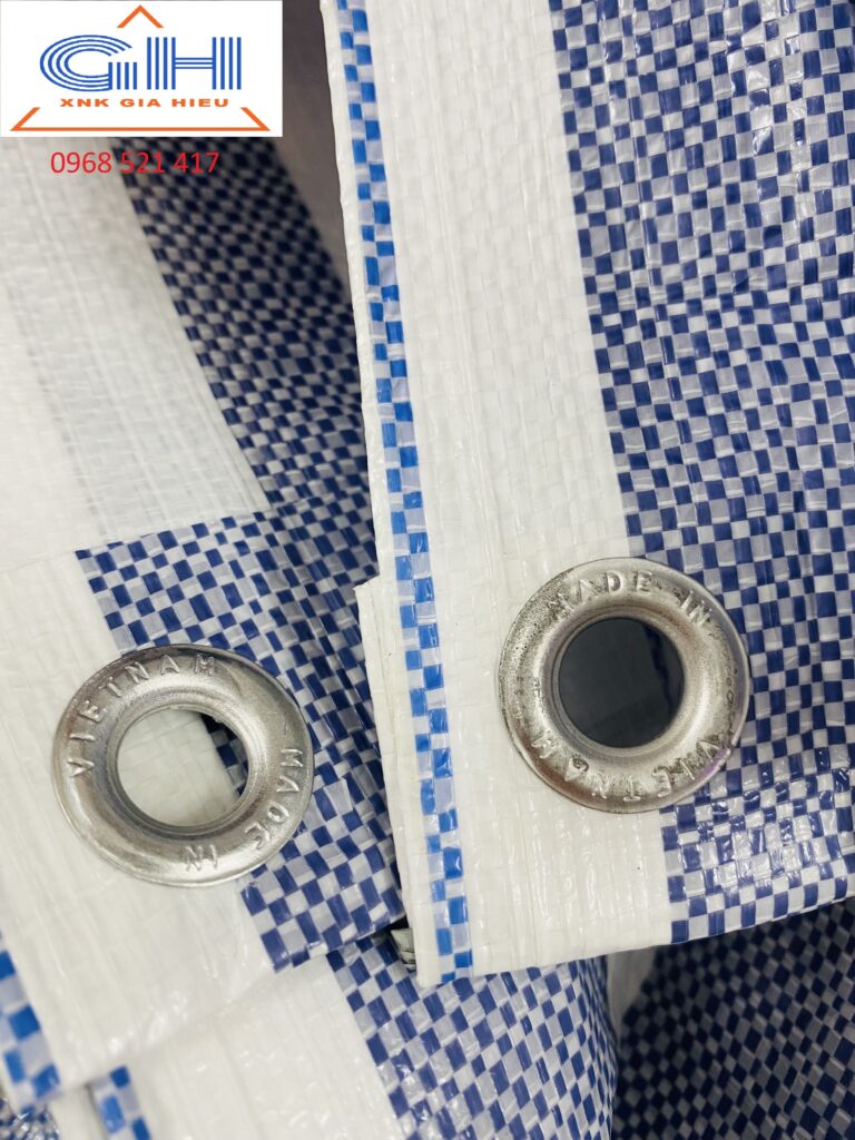 Bạt sọc mã lai ép biên, đóng khoen