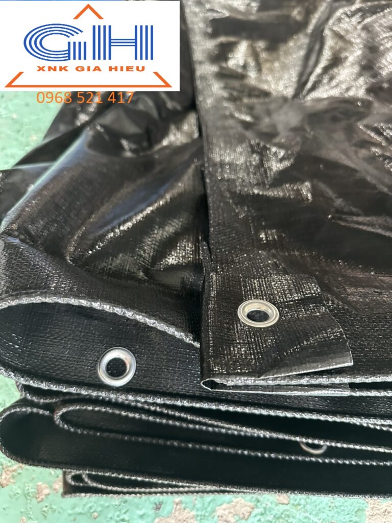 Bạt đen ép biên đóng khoen