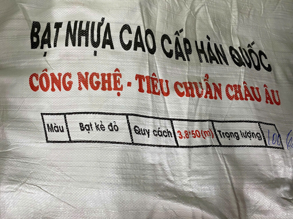 Bạt sọc công trình khổ 3.8m