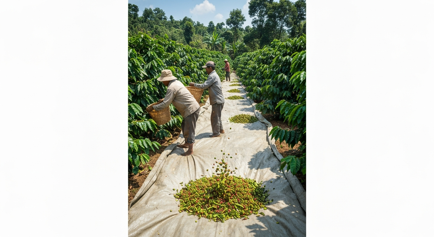 Bạt hái cà phê: Giải pháp tối ưu cho mùa vụ bội thu.